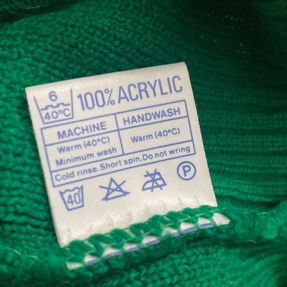 Quill's Woolen Market Ireland Green Blue Hand Knit Cable Knit Sweater Men Small - Picture 6 of 7